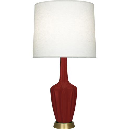 Emma One Light Table Lamp in Oxblood Glazed Ceramic w/Warm Brass (165|OX38)