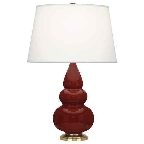 Small Triple Gourd One Light Accent Lamp in Oxblood Glazed Ceramic w/Antique Natural Brass (165|OX30X)