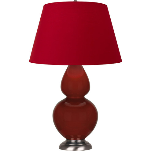 Double Gourd One Light Table Lamp in Oxblood Glazed Ceramic w/Antique Silver (165|OX22R)