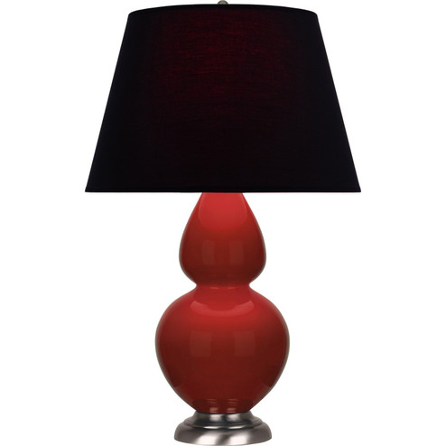 Double Gourd One Light Table Lamp in Oxblood Glazed Ceramic w/Antique Silver (165|OX22K)