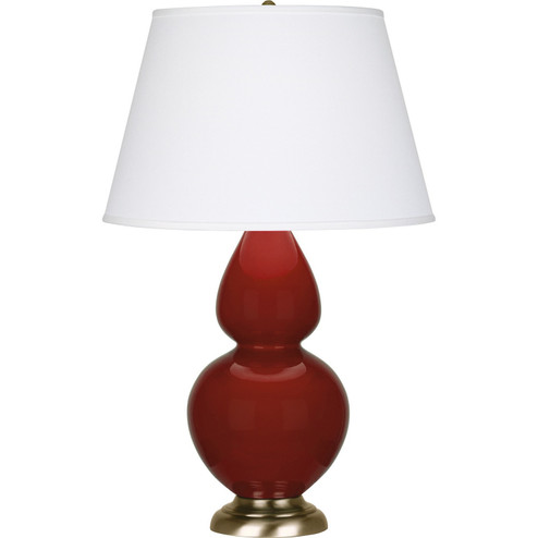 Double Gourd One Light Table Lamp in Oxblood Glazed Ceramic w/Antique Natural Brass (165|OX20X)