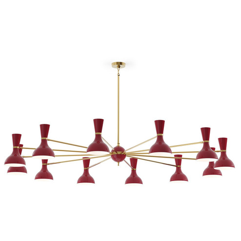 Clare 12 Light Chandelier in Modern Brass w/Oxblood Painted (165|OX12OX)