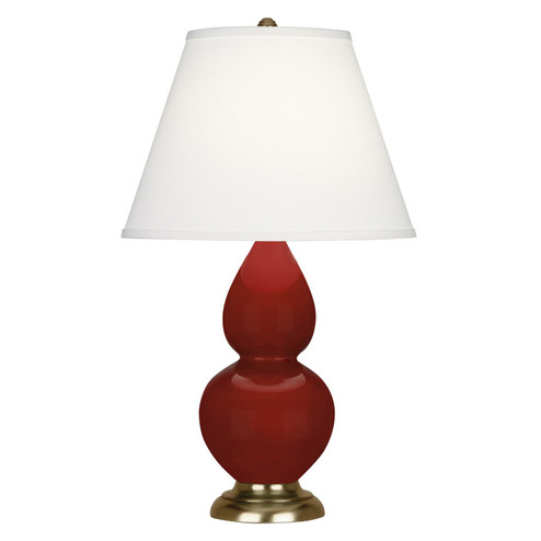 Small Double Gourd One Light Accent Lamp in Oxblood Glazed Ceramic w/Antique Natural Brass (165|OX10X)