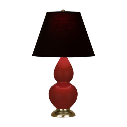 Small Double Gourd One Light Accent Lamp in Oxblood Glazed Ceramic w/Antique Natural Brass (165|OX10K)