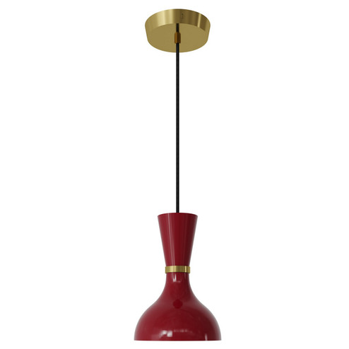 Clare One Light Pendant in Modern Brass w/Oxblood Painted (165|OX01OX)