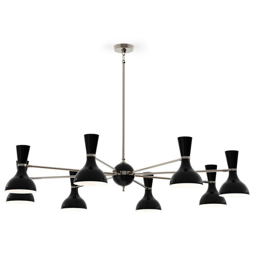 Clare Eight Light Chandelier in Polished Nickel w/Obsidian Painted (165|OS09OS)