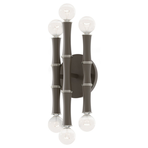 Kane Six Light Wall Sconce in Matte Smokey Taupe w/Polished Nickel (165|MST76)