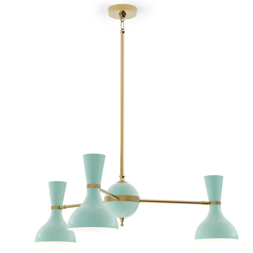 Clare Three Light Chandelier in Modern Brass w/Mint Painted (165|MN03MN)