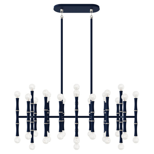 Kane 42 Light Chandelier in Matte Midnight Blue w/Polished Nickel (165|MMB78)