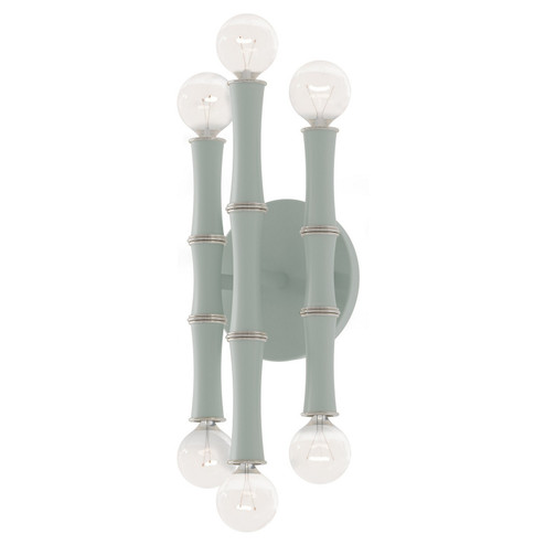 Kane Six Light Wall Sconce in Matte Celadon w/Polished Nickel (165|MCL76)