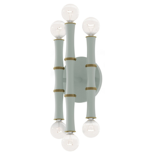 Kane Six Light Wall Sconce in Matte Celadon w/Modern Brass (165|MCL75)