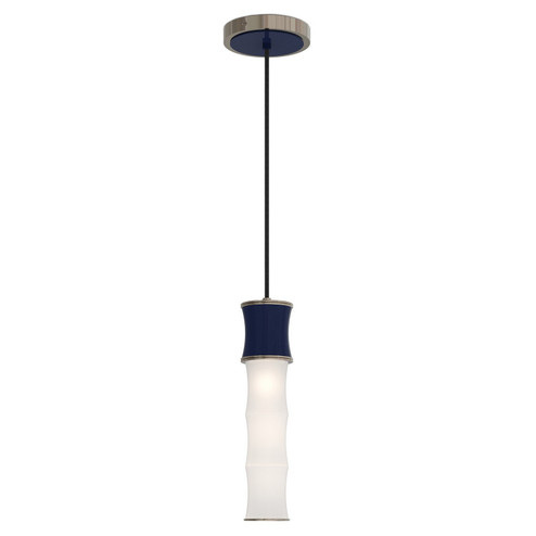 Kane One Light Pendant in Midnight Blue w/Polished Nickel (165|MB86)