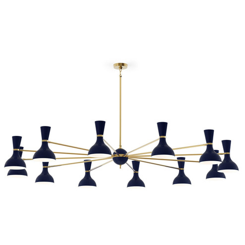 Clare 12 Light Chandelier in Modern Brass w/Midnight Blue Painted (165|MB12MB)