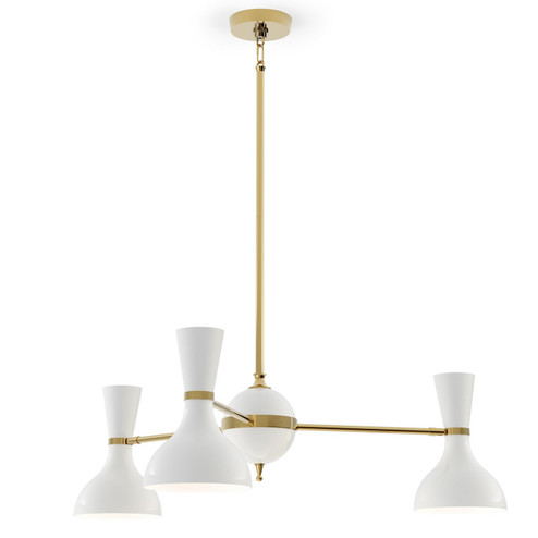Clare Three Light Chandelier in Modern Brass w/Lily Painted (165|LY03LY)