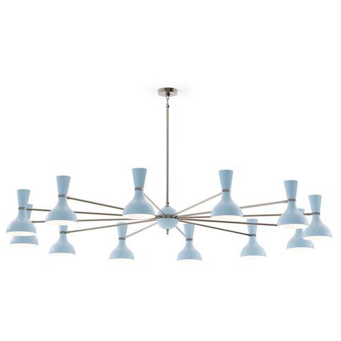 Clare 12 Light Chandelier in Polished Nickel w/Baby Blue Painted (165|BB13BB)