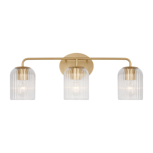 Eisele Three Light Vanity in Satin Brass (1|GLV1133SB)