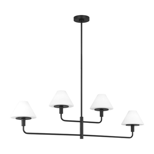 Mendota Four Light Chandelier in Midnight Black (1|GLC1244MBK)