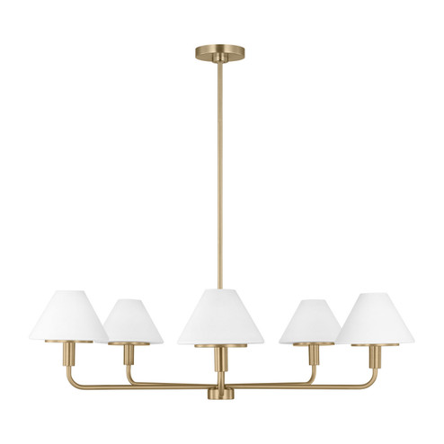 Mendota Five Light Chandelier in Satin Brass (1|GLC1235SB)