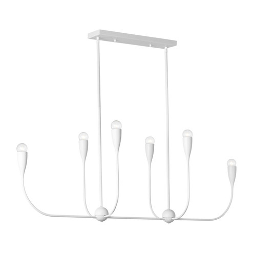Maya Six Light Linear Chandelier in Matte White (1|GLC1226MWT)