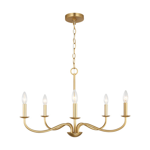 Abells Five Light Chandelier in Satin Brass (1|GLC1205SB)