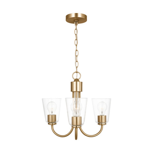 Miles Three Light Chandelier in Satin Brass (1|GLC1153SB)