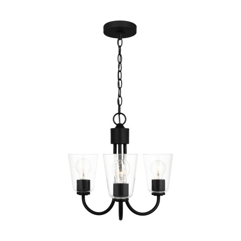 Miles Three Light Chandelier in Midnight Black (1|GLC1153MBK)