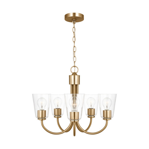 Miles Five Light Chandelier in Satin Brass (1|GLC1145SB)