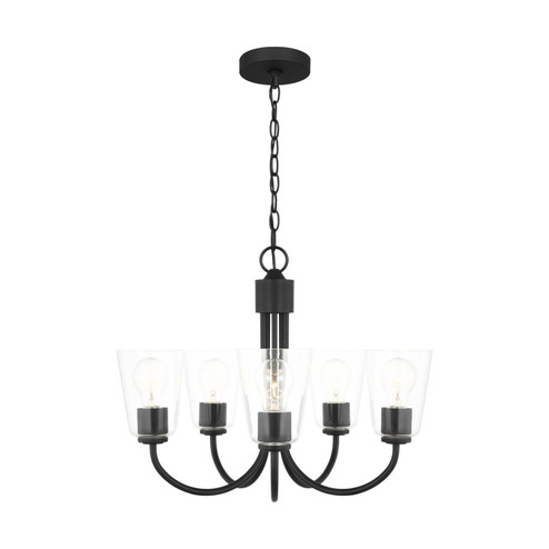 Miles Five Light Chandelier in Midnight Black (1|GLC1145MBK)