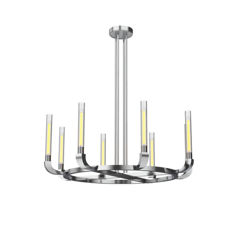 Flute Eight Light Chandelier in Polished Nickel/Ribbed Glass (452|CH316008PNCR)
