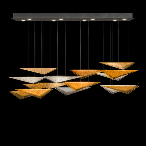 Volo LED Pendant in Silver/Amber Hammered (48|100117-46)