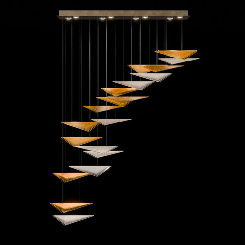 Volo LED Pendant in Soft Gold/Amber Hammered (48|100116-56)
