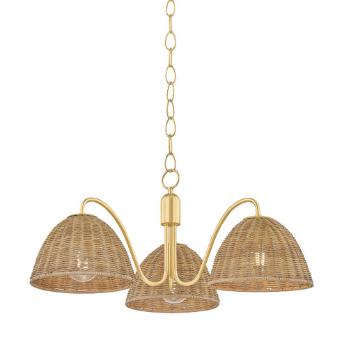 Katniss Three Light Chandelier in Aged Brass (428|H1081803-AGB)