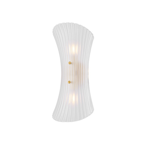 Esmae Two Light Wall Sconce in Aged Brass (428|H1060102-AGB)