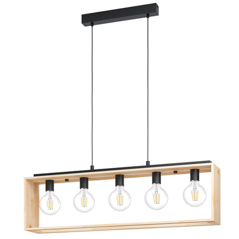 Famborough Five Light Linear Pendant in Black (217|43414A)