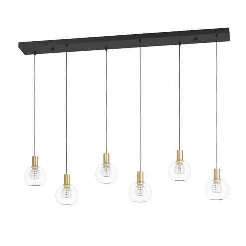 Terque LED Linear Pendant in Black & Brushed Gold (217|390281A)