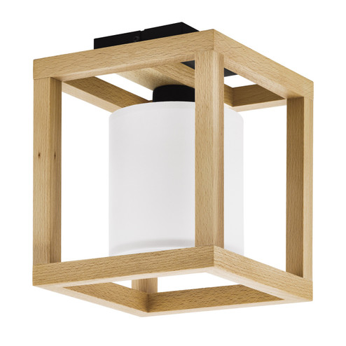 Granados One Light Ceiling Mount in Black & Natural Wood (217|390097A)
