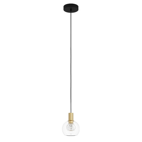 Terque LED Pendant in Black & Brushed Gold (217|206858A)