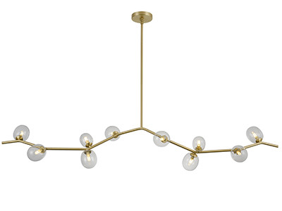 Hampton LED Chandelier in Brushed Brass With Clear Glass (192|HF4810-CLR)