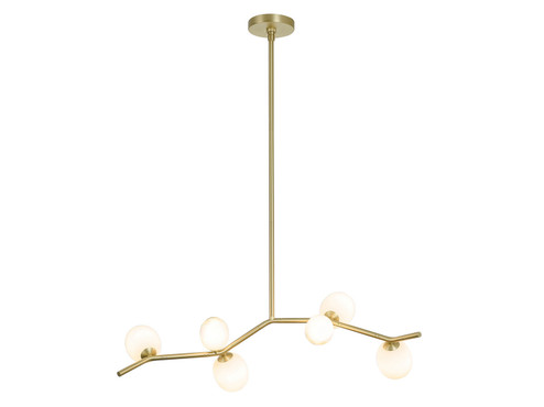 Hampton LED Chandelier in Brushed Brass With White Glass (192|HF4806-WHT)