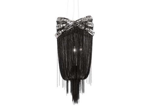 Wilshire Blvd. Four Light Foyear Hanging Fixture in Black Chrome / Smoke Crystal (192|HF1608-BLK)