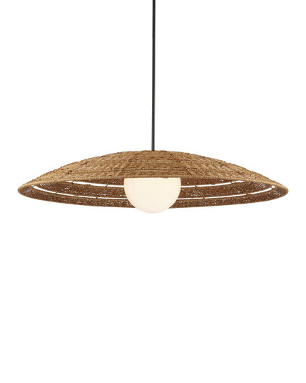 Barbary One Light Pendant in Natural/Black/Frosted White (142|9500-0018)