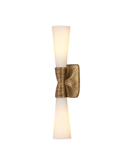 Burrows Two Light Wall Sconce in Opaque White/Antique Brass (142|5800-0065)