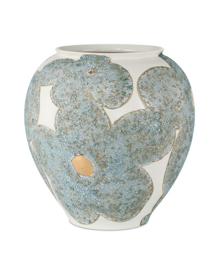 Bloom Vase in Textured Blue/Off-White/Gold (142|1200-0978)