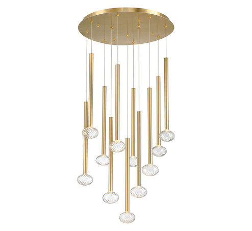 Soffio LED Chandelier in Plated brushed gold (541|12110-07)
