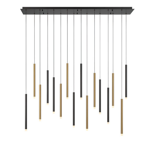 Amalfi LED Chandelier in Matte Black and Plated Brushed Gold (541|10151-023)