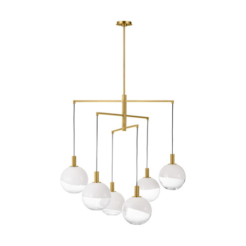 Torian Six Light Chandelier in Burnished Brass (454|SLC1036BBS)