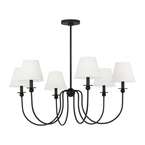 Elsay Six Light Chandelier in Midnight Black (454|DJC1246MBK)