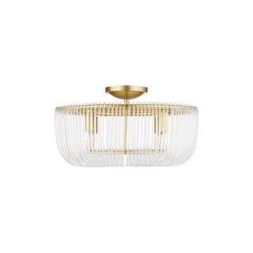 Pierce Four Light Flush Mount in Burnished Brass (454|CF1144BBS)