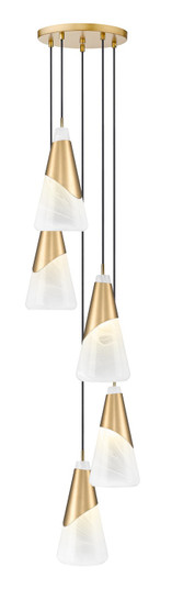 Aimie Five Light Chandelier in Modern Gold (224|828P7-5R-MGLD)
