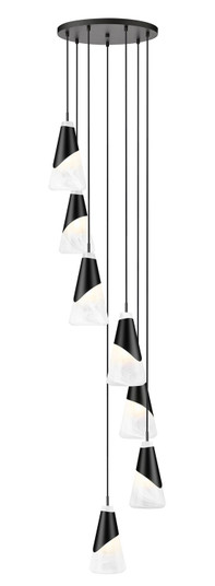 Aimie Seven Light Chandelier in Matte Black (224|828P6-7R-MB)